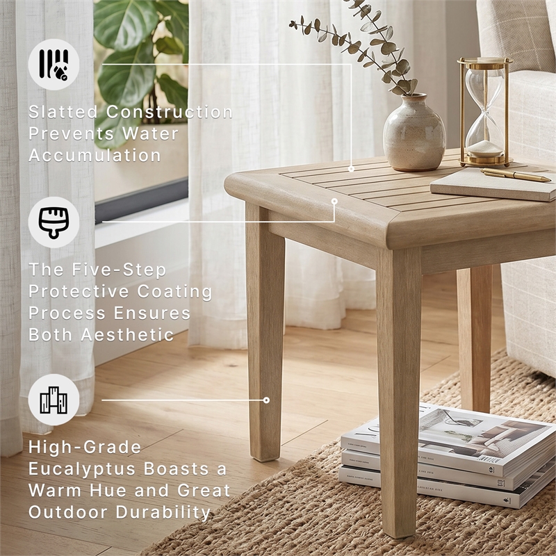 Signature Design by Ashley Gerianne Square Patio End Table in Grayish Brown