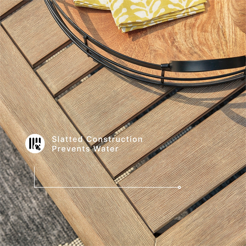 Signature Design by Ashley Gerianne Square Patio End Table in Grayish Brown
