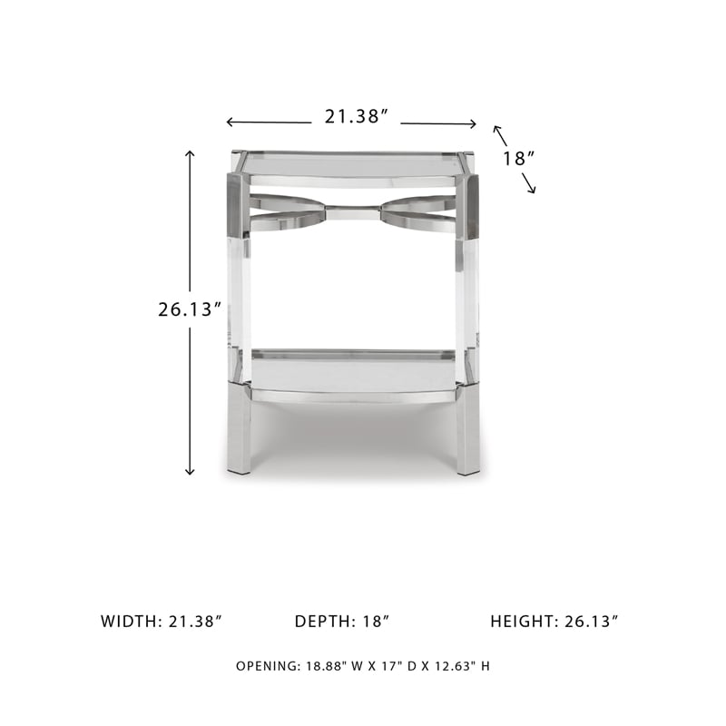 Signature Design by Ashley Chaseton Clear/Silver Accent Table