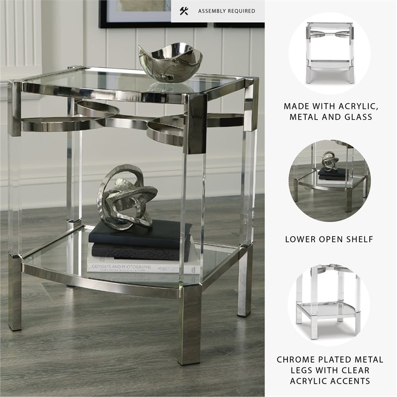 Signature Design by Ashley Chaseton Clear/Silver Accent Table