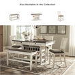 Ashley Furniture Bolanburg Single Wood Counter Bench in Antique White & Brown