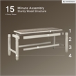 Ashley Furniture Bolanburg Single Wood Counter Bench in Antique White & Brown