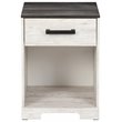Ashley Furniture Shawburn 1-Drawer Wood Nightstand in White & Charcoal