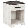Ashley Furniture Shawburn 1-Drawer Wood Nightstand in White & Charcoal
