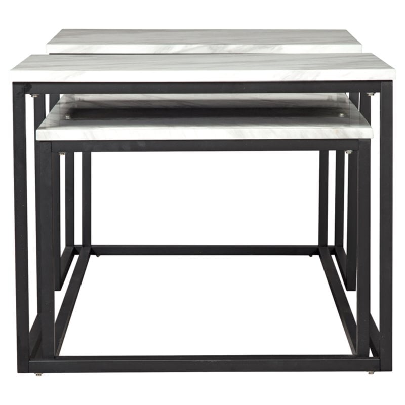 Signature Design by Ashley Donnesta Wood Occasional Table Set in Gray and Black