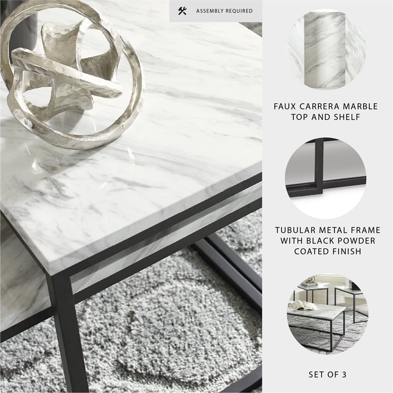 Signature Design by Ashley Donnesta Wood Occasional Table Set in Gray and Black