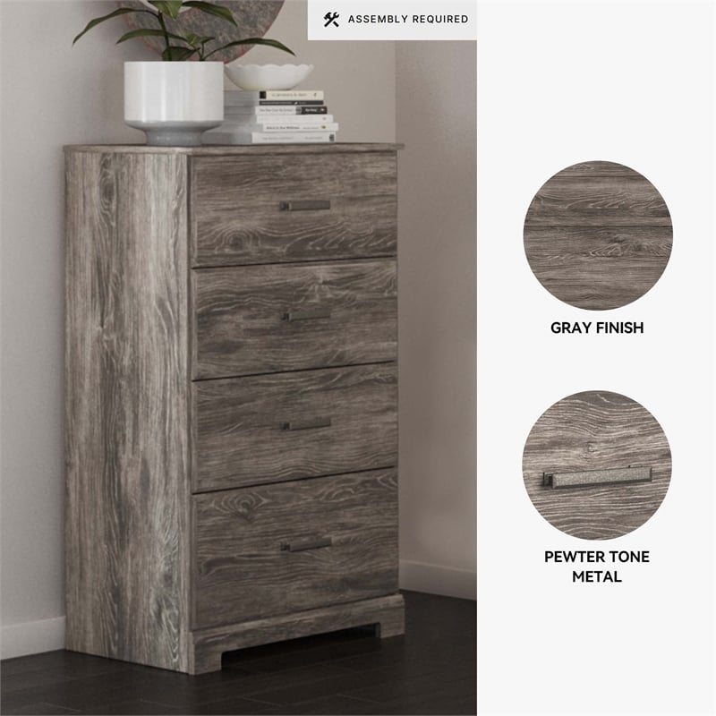 Ashley Furniture Ralinksi Four Drawer Engineered Wood Chest in Gray