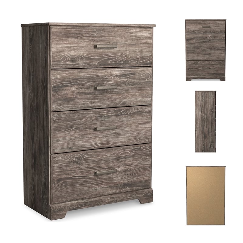 Ashley Furniture Ralinksi Four Drawer Engineered Wood Chest in Gray