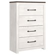 Ashley Furniture Gerridan Four Drawer Engineered Wood Chest in Gray and White
