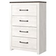 Ashley Furniture Gerridan Four Drawer Engineered Wood Chest in Gray and White