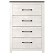 Ashley Furniture Gerridan Four Drawer Engineered Wood Chest in Gray and White