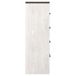 Ashley Furniture Gerridan Four Drawer Engineered Wood Chest in Gray and White