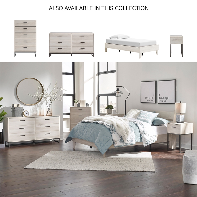 Signature Design by Ashley Socalle Engineered Wood Twin Platform Bed in Natural