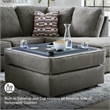 Ashley Furniture O'Phannon Fabric Ottoman with Storage in Gray & Black