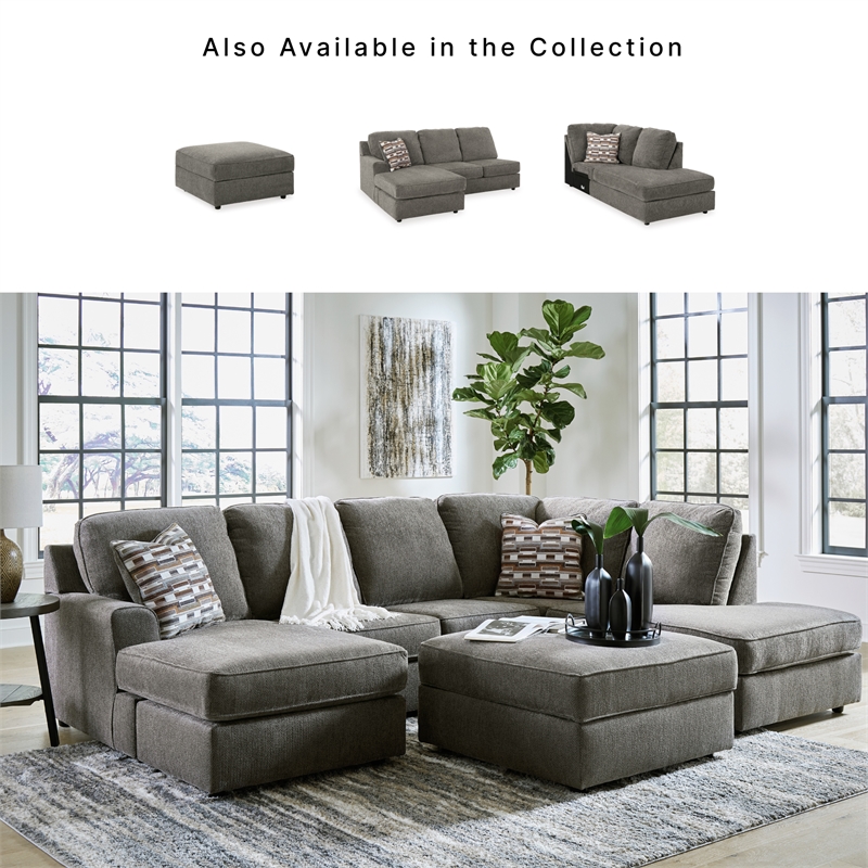 Ashley Furniture O'Phannon Fabric Ottoman with Storage in Gray & Black