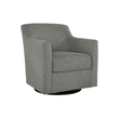 Ashley Furniture Bradney Fabric Swivel Accent Chair in Charcoal & Black
