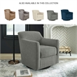 Ashley Furniture Bradney Fabric Swivel Accent Chair in Charcoal & Black