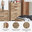 Ashley Furniture Hyanna 5-Drawer Wood Chest in Tan/Golden Rustic