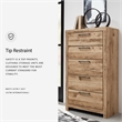 Ashley Furniture Hyanna 5-Drawer Wood Chest in Tan/Golden Rustic