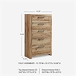 Ashley Furniture Hyanna 5-Drawer Wood Chest in Tan/Golden Rustic