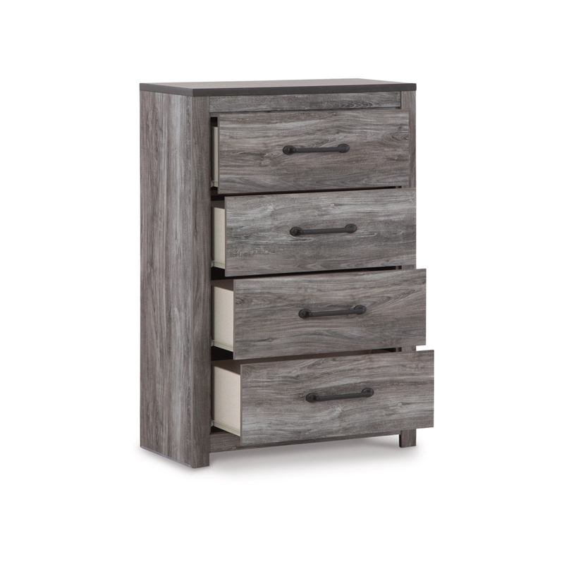 Ashley Furniture Bronyan 4-Drawer Wood Chest in Rustic Charcoal