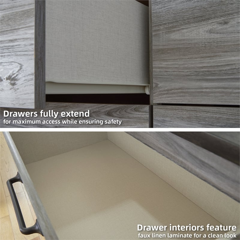 Ashley Furniture Bronyan 4-Drawer Wood Chest in Rustic Charcoal