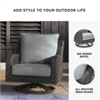 Ashley Furniture Elite Park Resin Outdoor Swivel Lounge with Cushion in Gray