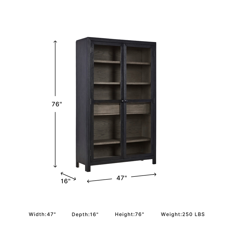 Signature Design by Ashley Lenston 2-Door Wood Accent Cabinet in Black/Warm Gray