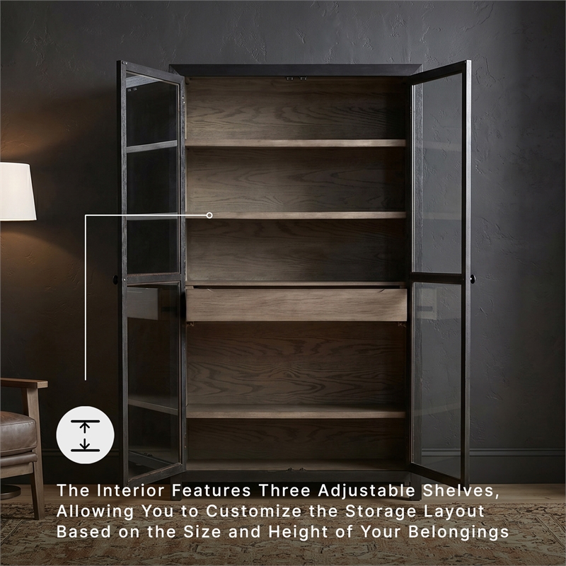 Signature Design by Ashley Lenston 2-Door Wood Accent Cabinet in Black/Warm Gray