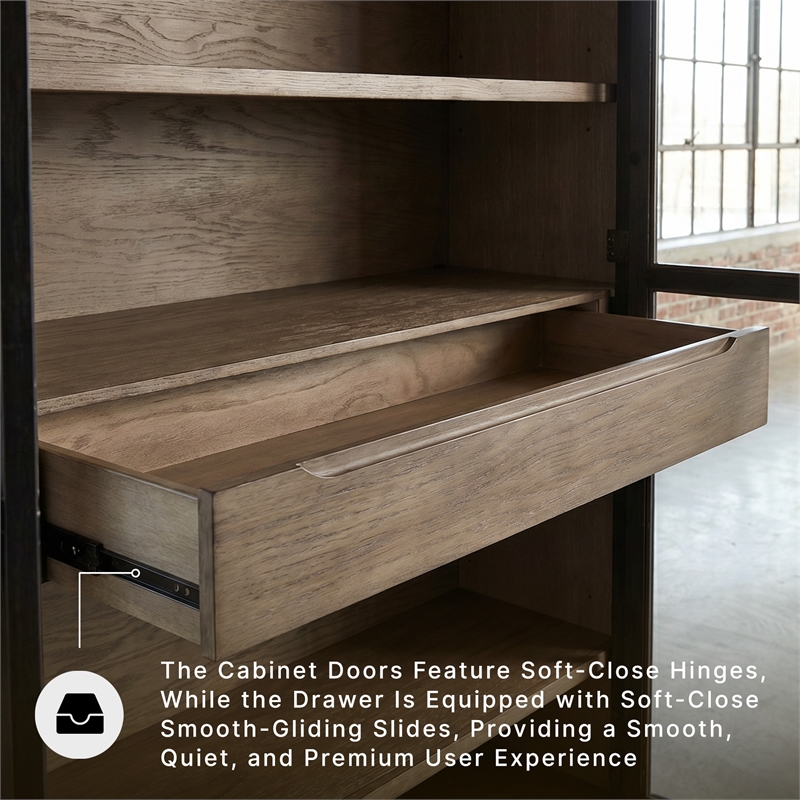 Signature Design by Ashley Lenston 2-Door Wood Accent Cabinet in Black/Warm Gray