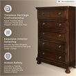 Ashley Furniture Porter 5-Drawer Traditional Wood Chest in Dark Brown