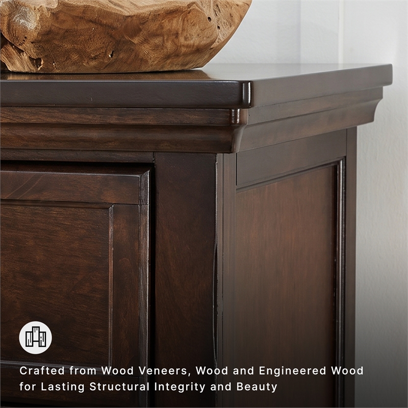 Ashley Furniture Porter 5-Drawer Traditional Wood Chest in Dark Brown