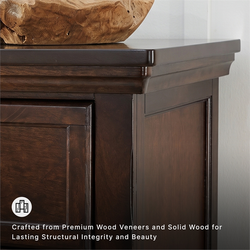 Ashley Furniture Porter 5-Drawer Traditional Wood Chest in Dark Brown