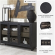 Signature Design by Ashley Lenston 3-Door Wood Accent Cabinet in Black/Warm Gray