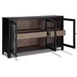 Signature Design by Ashley Lenston 3-Door Wood Accent Cabinet in Black/Warm Gray