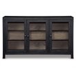 Signature Design by Ashley Lenston 3-Door Wood Accent Cabinet in Black/Warm Gray