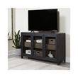 Signature Design by Ashley Lenston 3-Door Wood Accent Cabinet in Black/Warm Gray