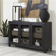 Signature Design by Ashley Lenston 3-Door Wood Accent Cabinet in Black/Warm Gray