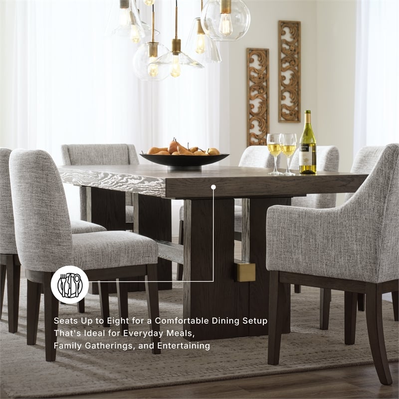 Ashley Furniture Burkhaus Rectangular Wood Dining Extension Table in Dark Brown