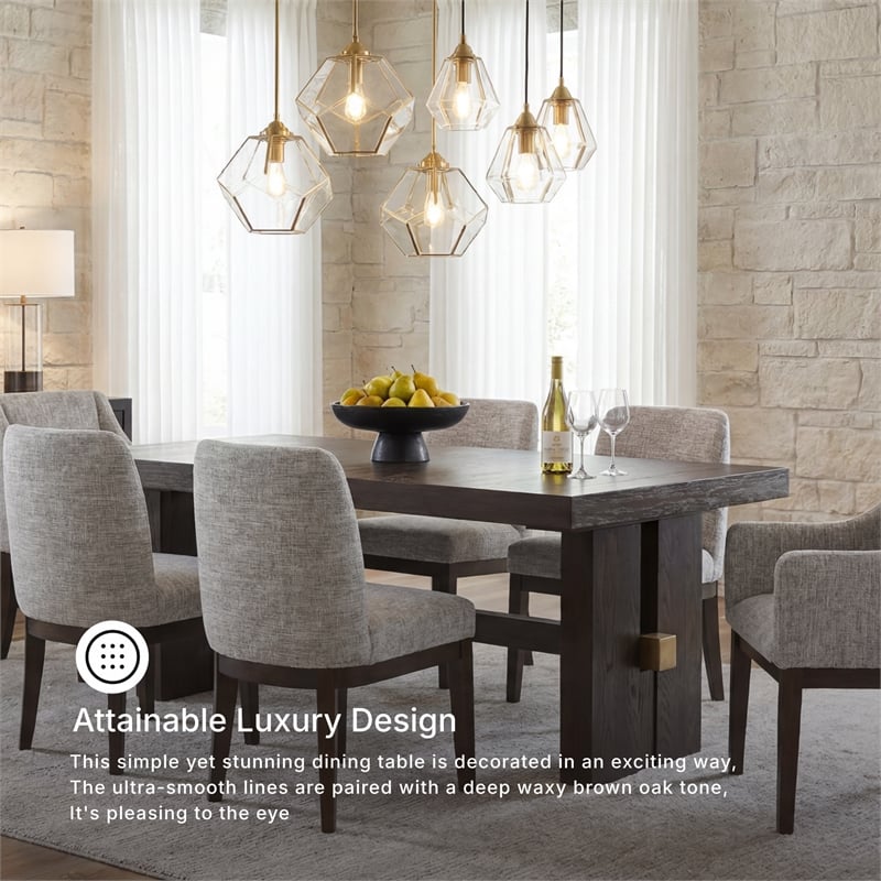 Ashley Furniture Burkhaus Rectangular Wood Dining Extension Table in Dark Brown