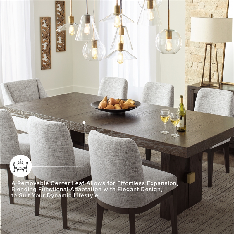 Ashley Furniture Burkhaus Rectangular Wood Dining Extension Table in Dark Brown