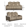 Ashley Furniture Next-Gen DuraPella Faux Leather Power Reclining Sofa in Brown