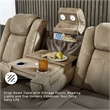 Ashley Furniture Next-Gen DuraPella Faux Leather Power Reclining Sofa in Brown