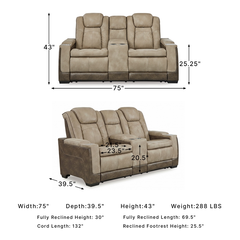 Ashley Furniture Next-Gen DuraPella Faux Leather Reclining Loveseat in Brown