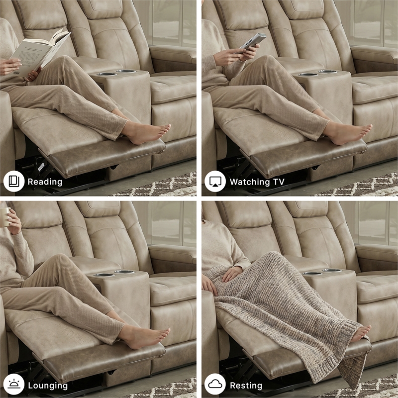 Ashley Furniture Next-Gen DuraPella Faux Leather Reclining Loveseat in Brown