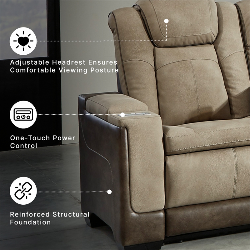 Ashley Furniture Next-Gen DuraPella Faux Leather Reclining Loveseat in Brown