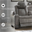 Ashley Furniture Next-Gen DuraPella Faux Leather Power Reclining Sofa in Gray