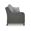 Ashley Furniture Elite Park Outdoor Fabric Loveseat with Cushion in Gray