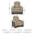 Ashley Furniture Next-Gen DuraPella Faux Leather Power Recliner in Brown