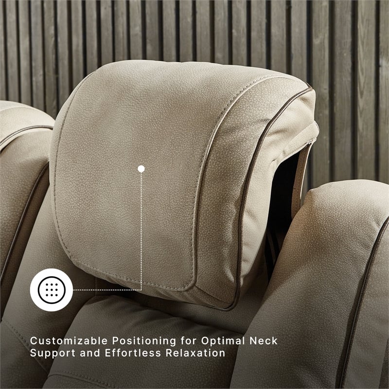 Ashley Furniture Next-Gen DuraPella Faux Leather Power Recliner in Brown